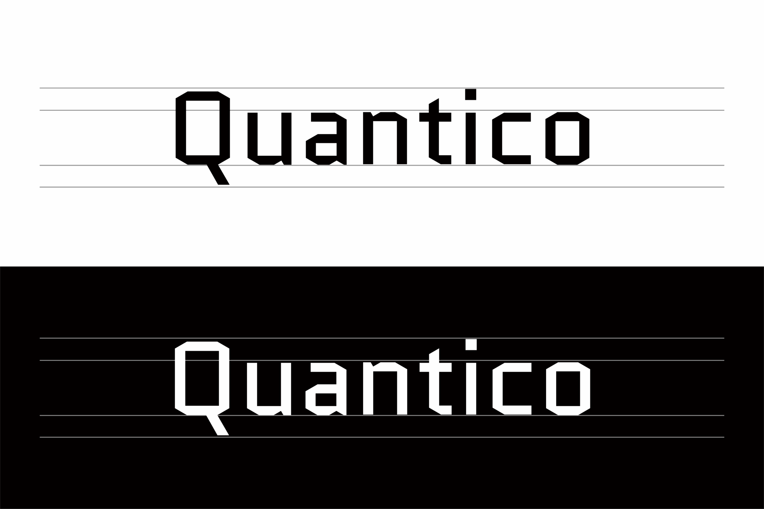 Quantico:工业几何风格免费商用英文字体