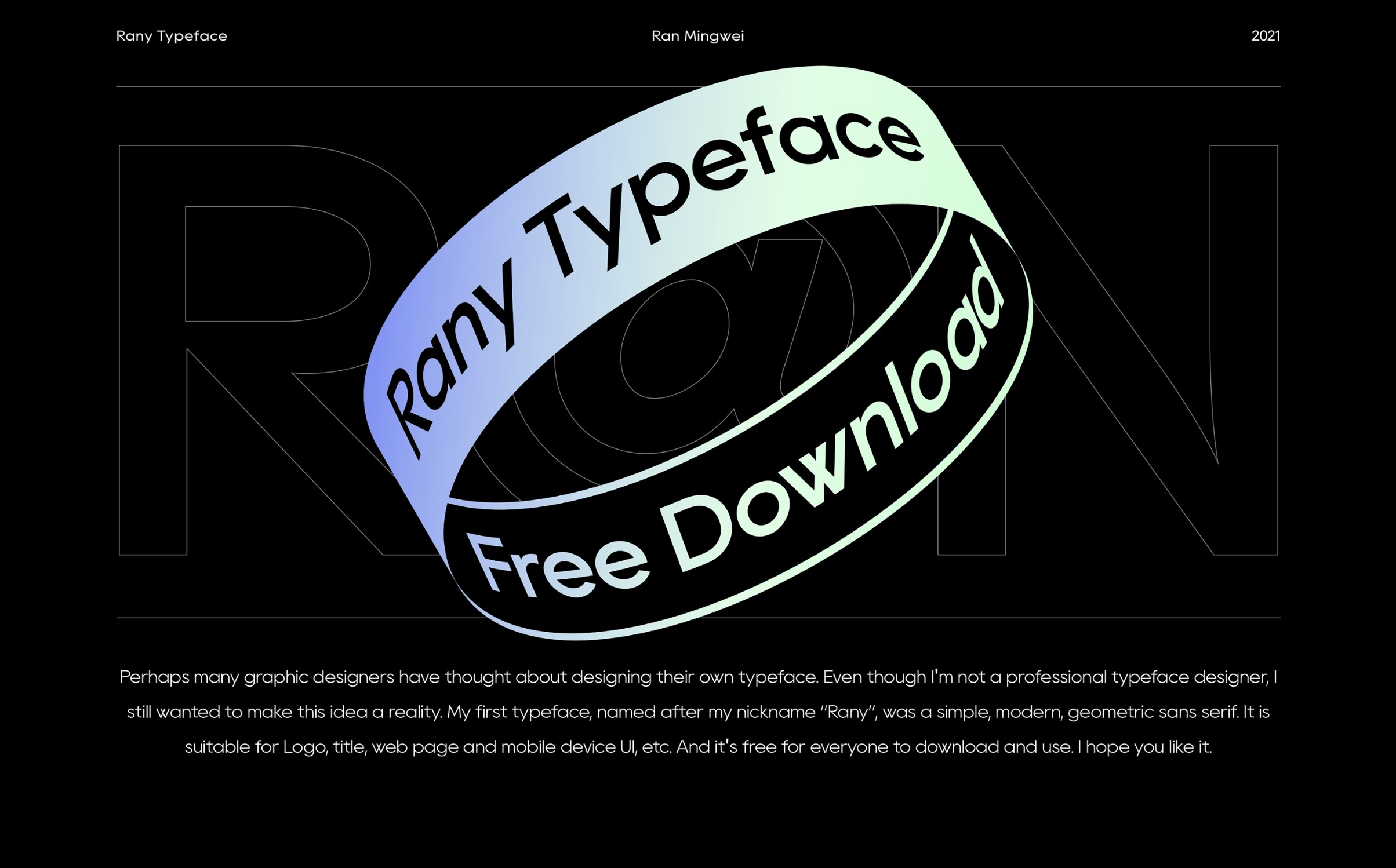 Rany Typeface:一款现代简约的免费商用几何无衬线字体