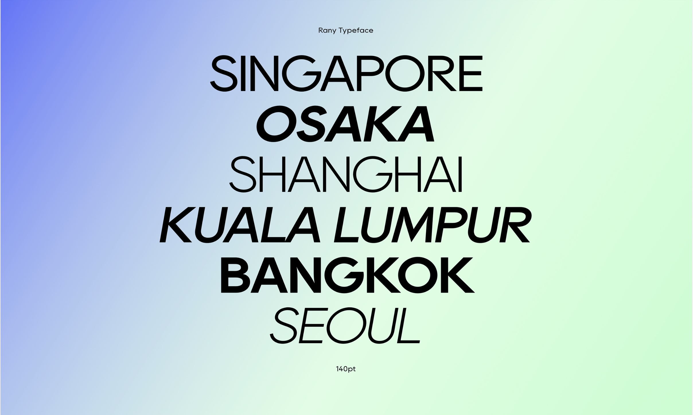 Rany Typeface:一款现代简约的免费商用几何无衬线字体