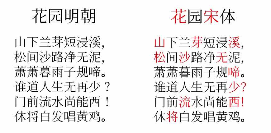 免费字体下载!一款秀气雅致的中文字体—飞花宋体
