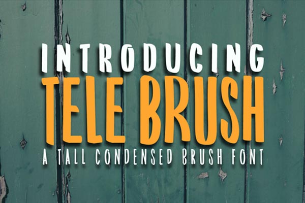 Tele Brush:一款高窄风格的免费商用英文笔刷字体