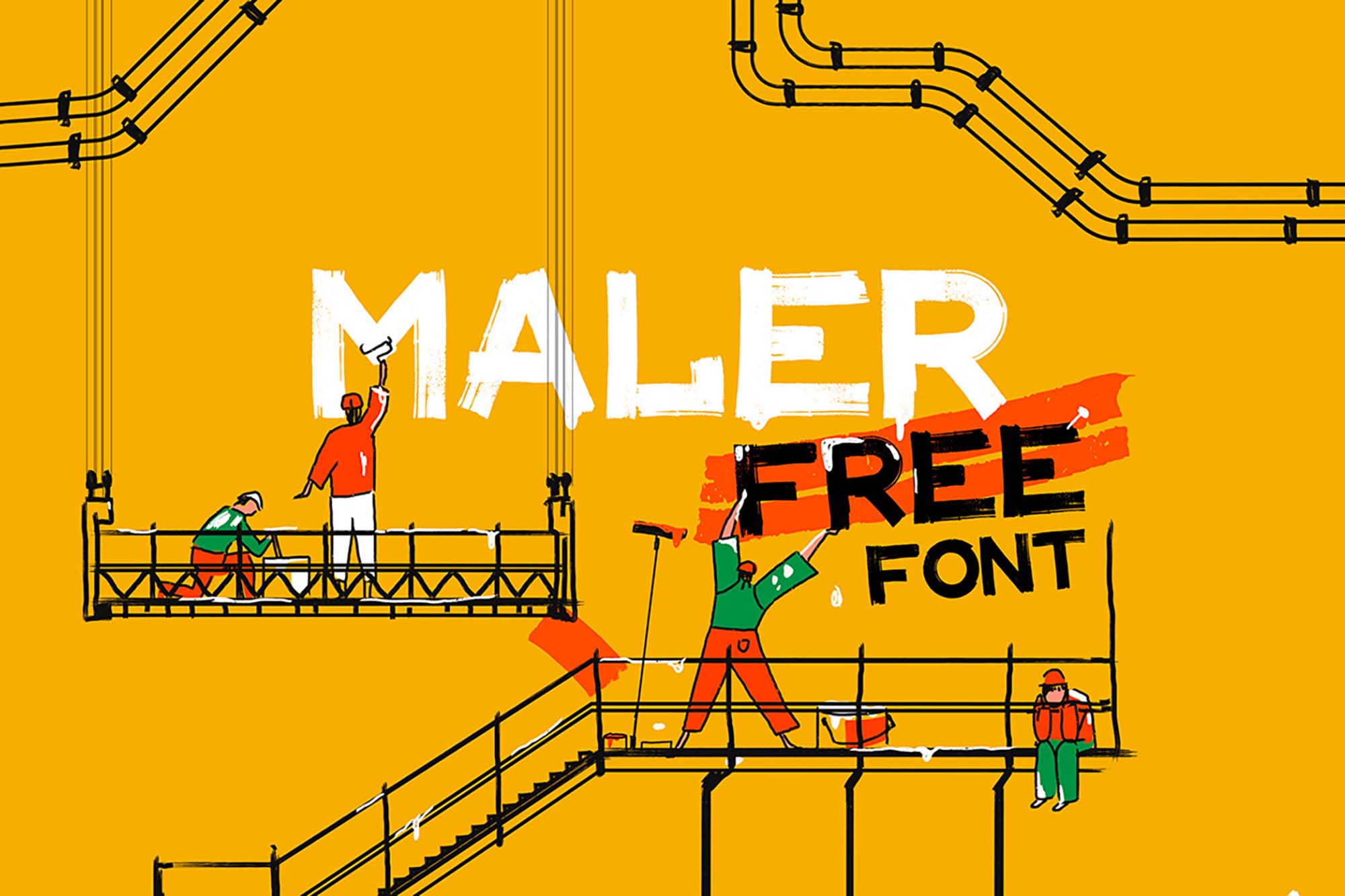 Maler:一款随性自然的免费商用英文笔刷字体