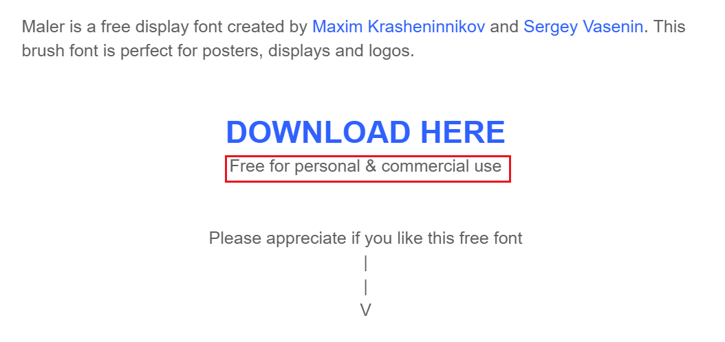 Maler:一款随性自然的免费商用英文笔刷字体