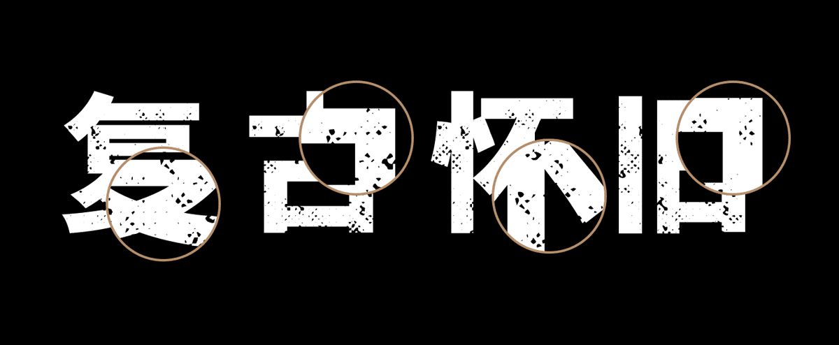 素材集市社会体:基于思源黑体的破旧斑驳复古风格创意字体
