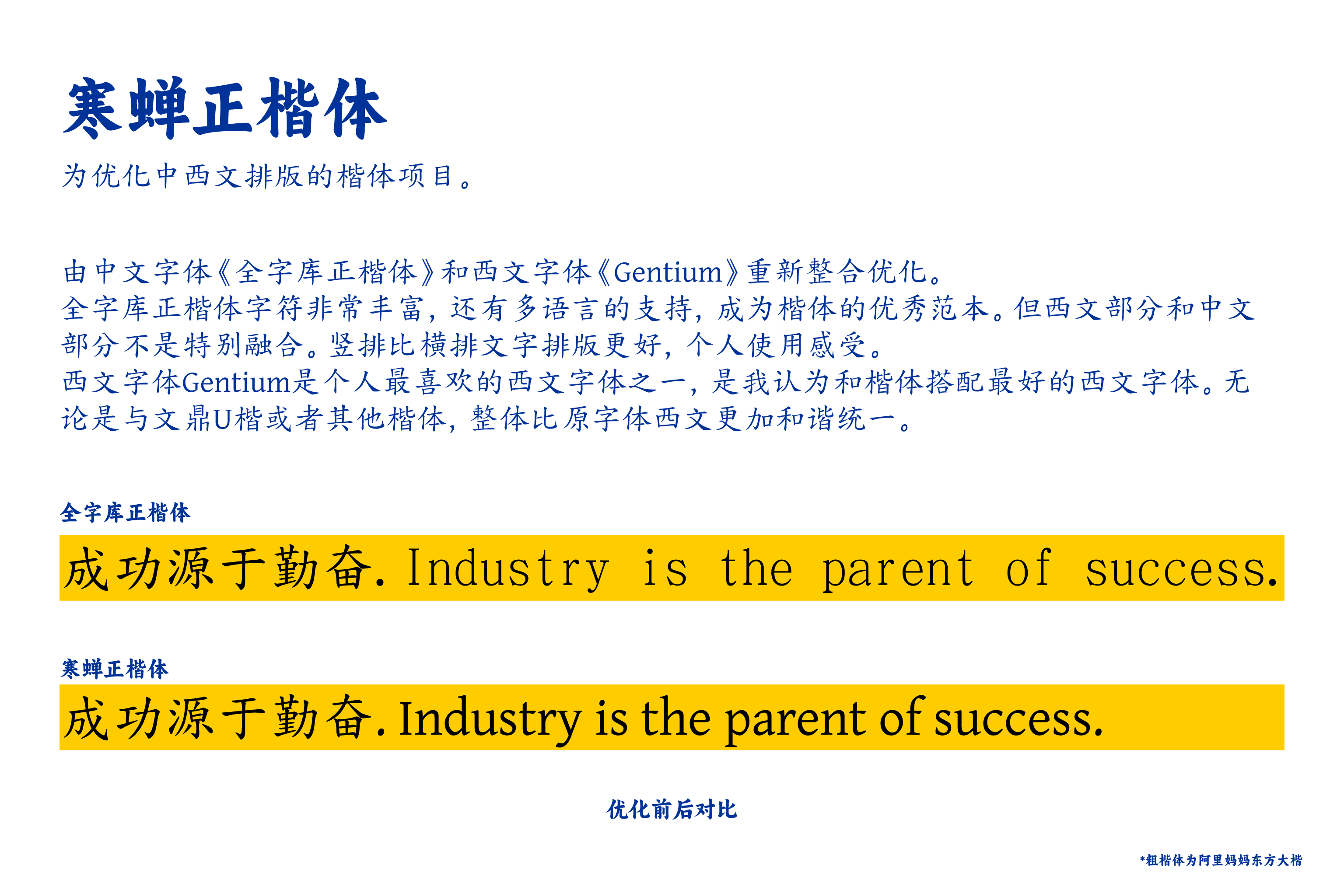 寒蝉正楷体：中西文融合优化免费商用楷体字体