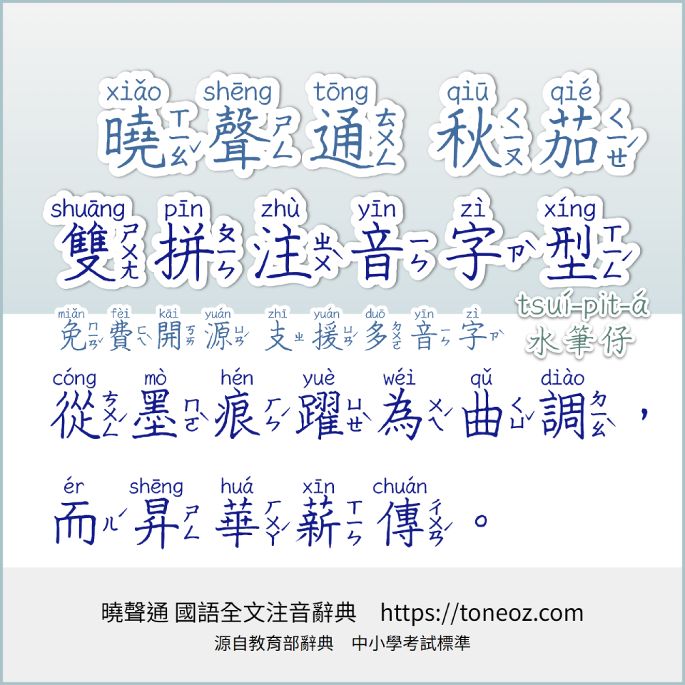 晓声通秋茄体:免费商用教育手写字体 国标教学字体推荐