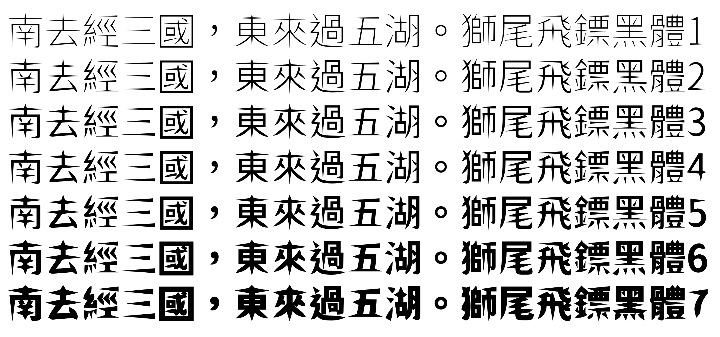 獅尾飛鏢黑體