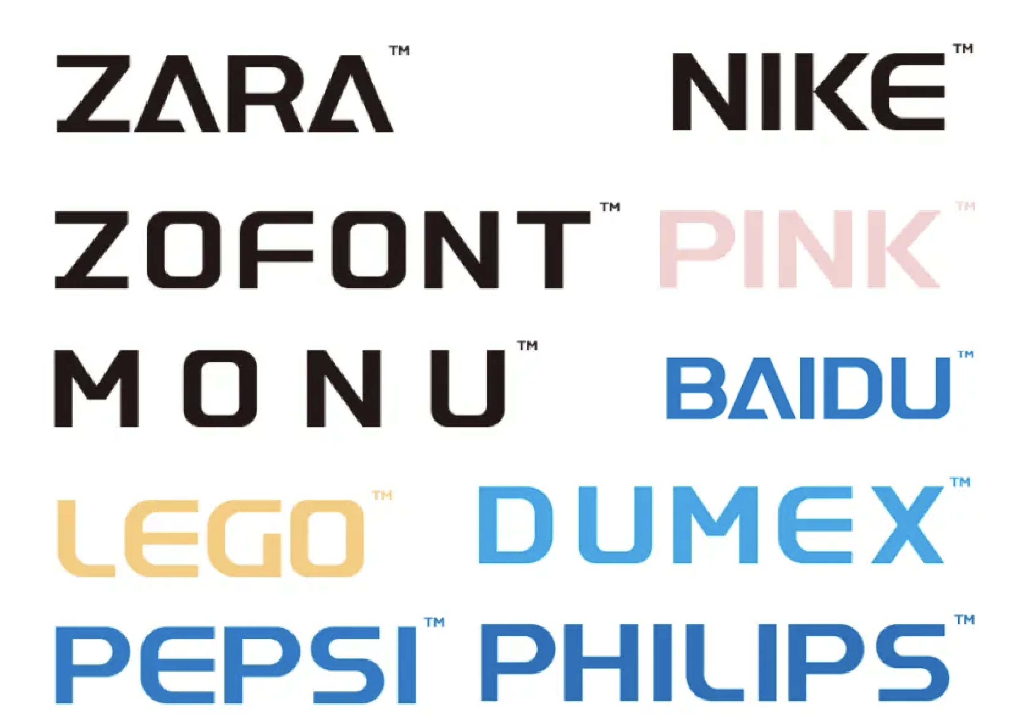 字体圈欣意LOGO体:几何粗重风格的全英文品牌LOGO字体