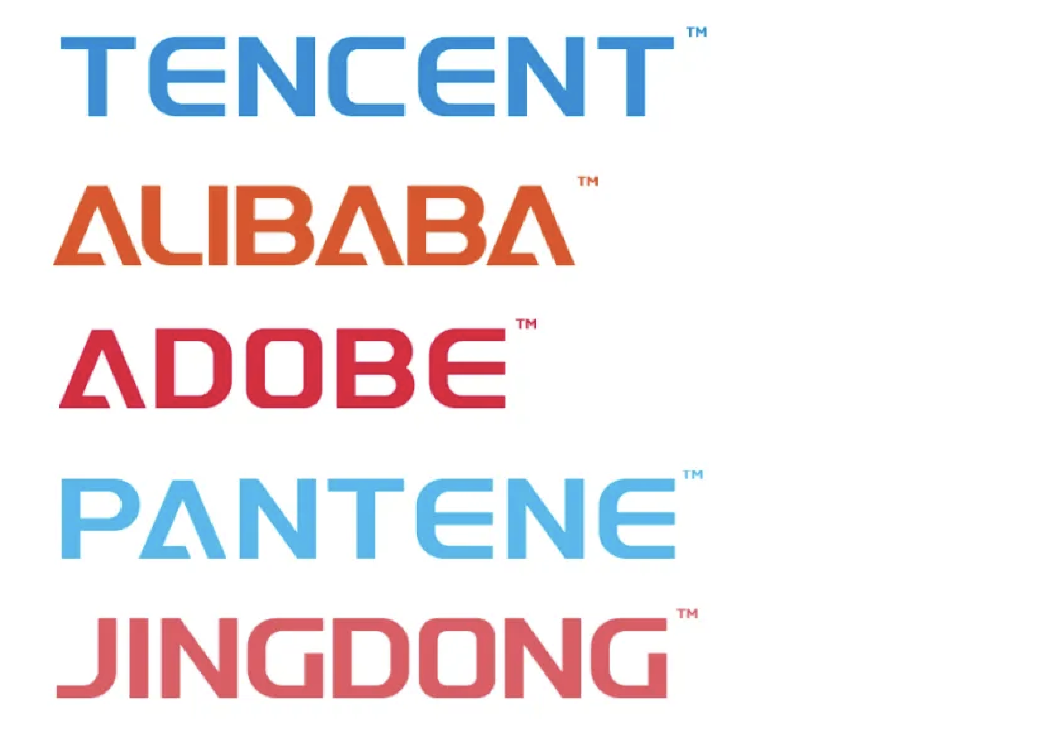 字体圈欣意LOGO体:几何粗重风格的全英文品牌LOGO字体