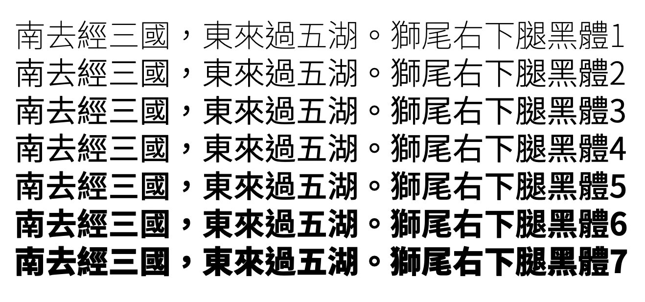 獅尾右下腿黑體