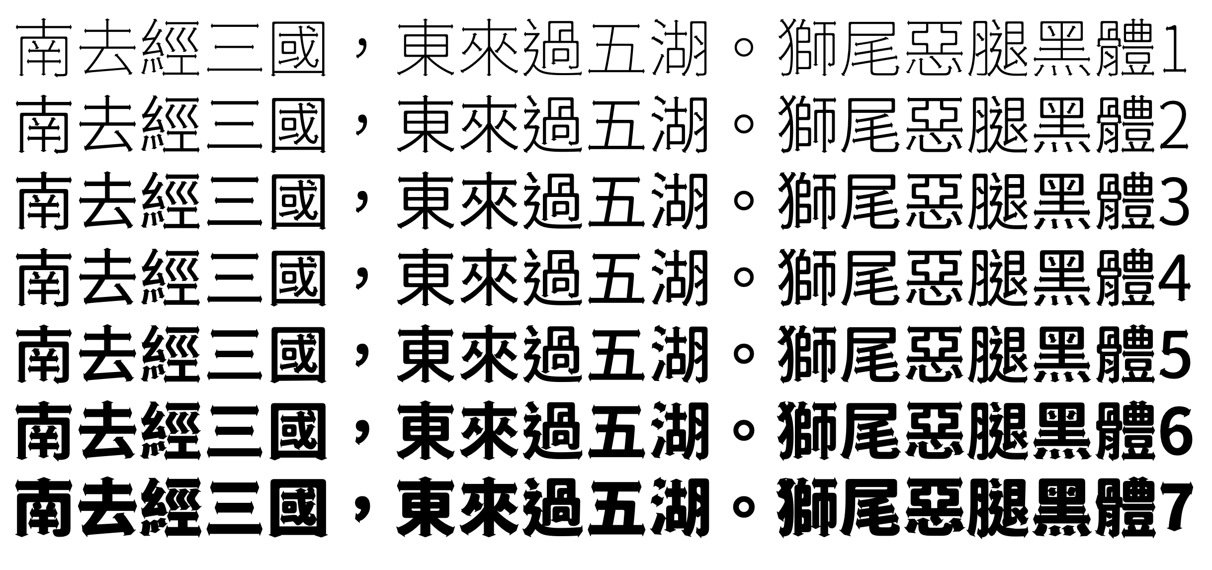 獅尾惡腿黑體