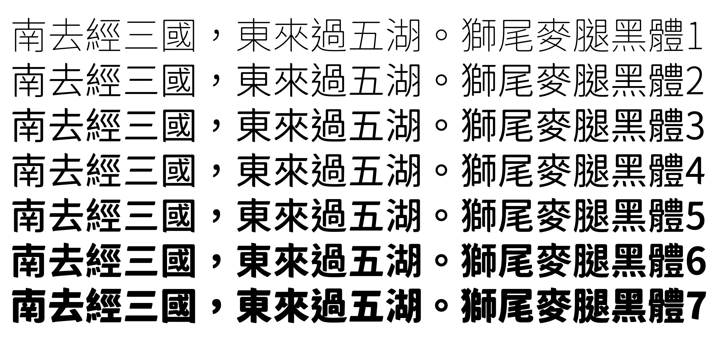 狮尾麦腿黑体:斜切笔触免费黑体字体下载