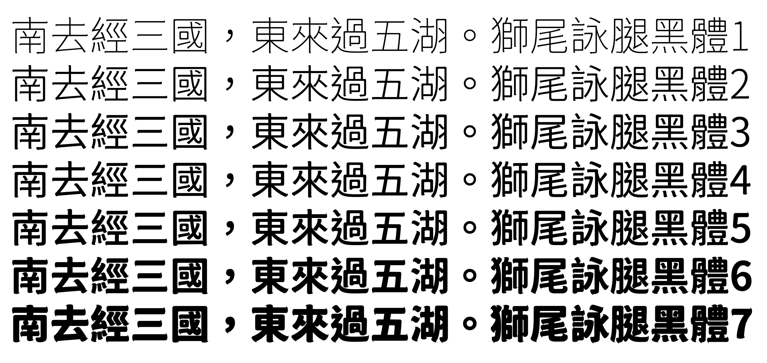 狮尾咏腿黑体:长角笔触现代黑体字体下载