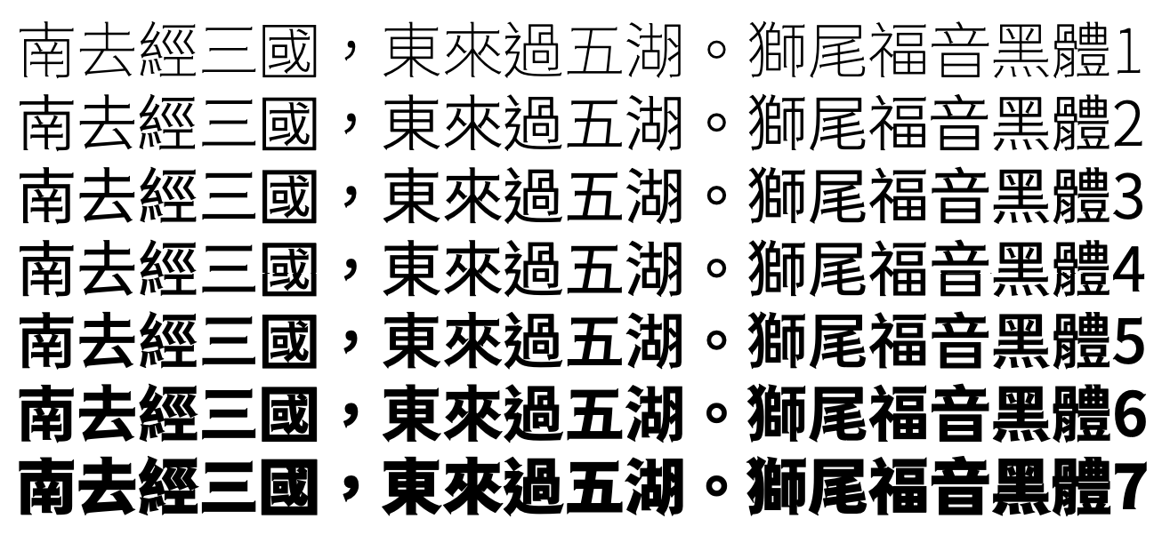 狮尾福音黑体:三角笔触免费黑体字体下载