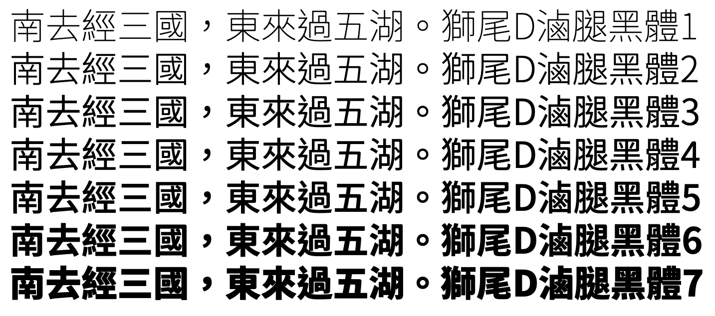 獅尾D滷腿黑體