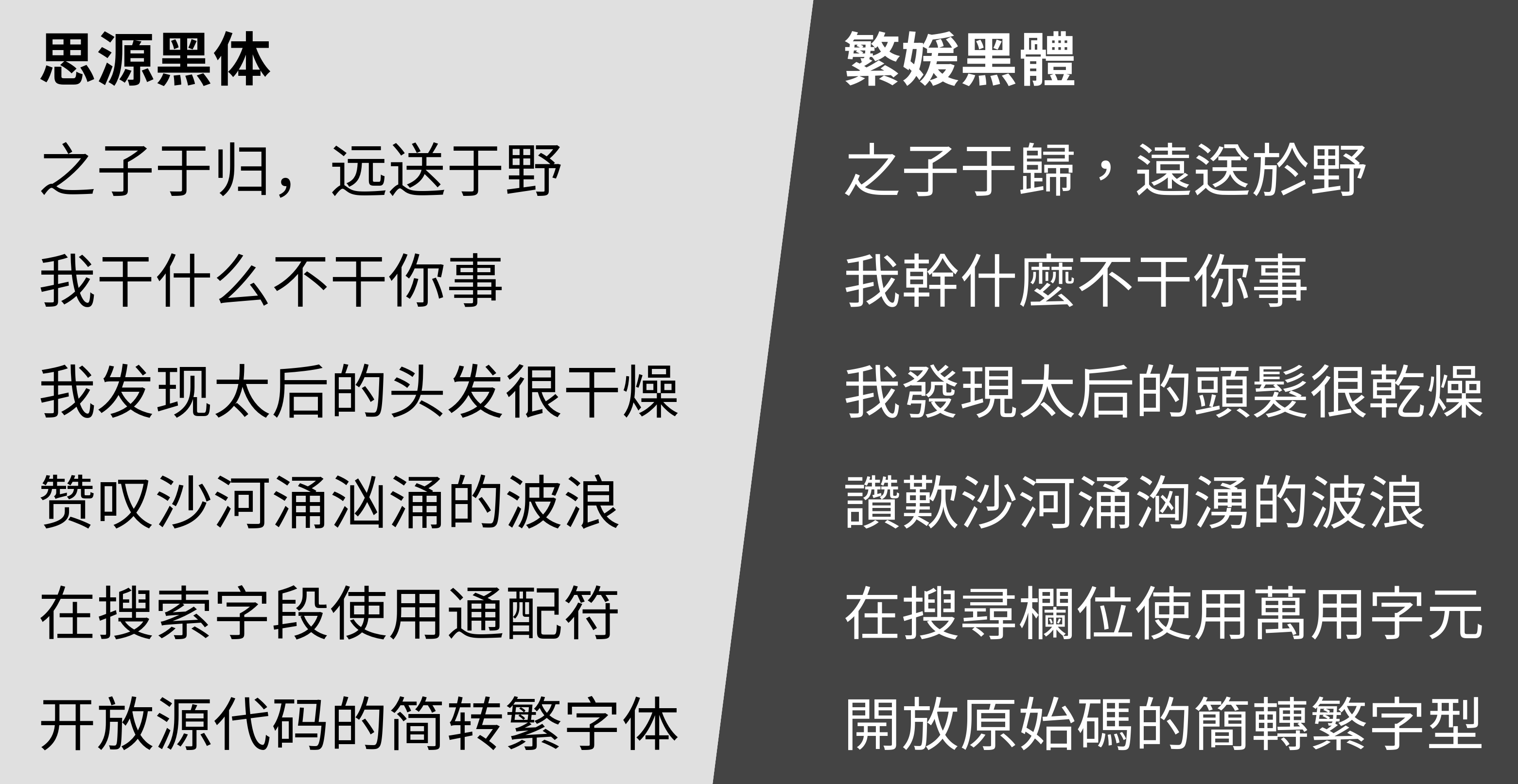 繁媛黑体:繁体中文免费商用黑体字体下载
