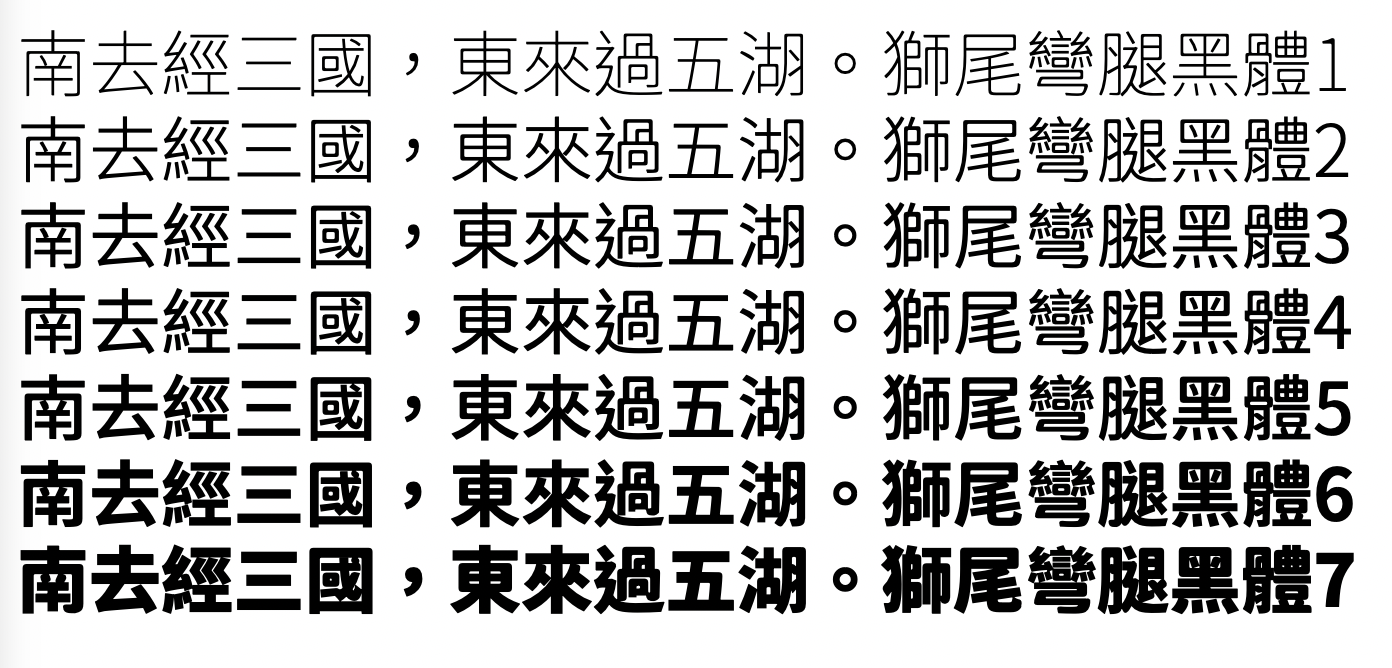 狮尾弯腿黑体:圆角黑体免费商用中文字体下载