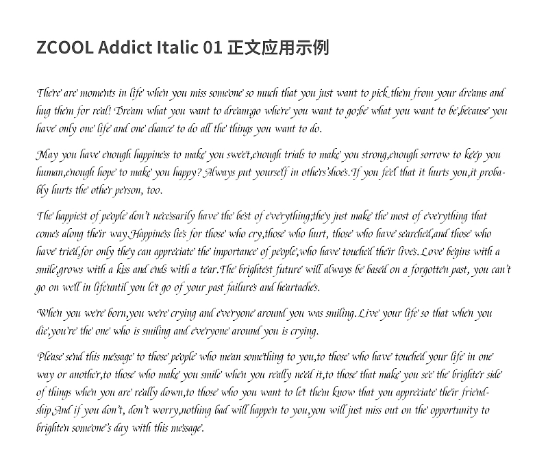ZCOOL Addict Italic:免费商用英文意大利手写字体下载