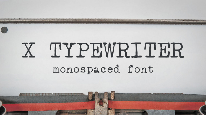 X Typewriter:怀旧打字机风英文等宽字体设计字体
