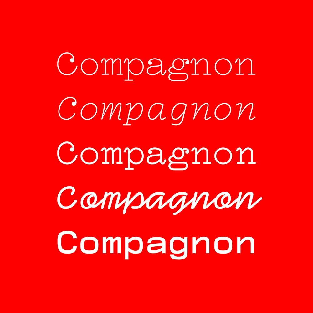 Compagnon等宽字体：打字机风格五字重免费商用字体家族