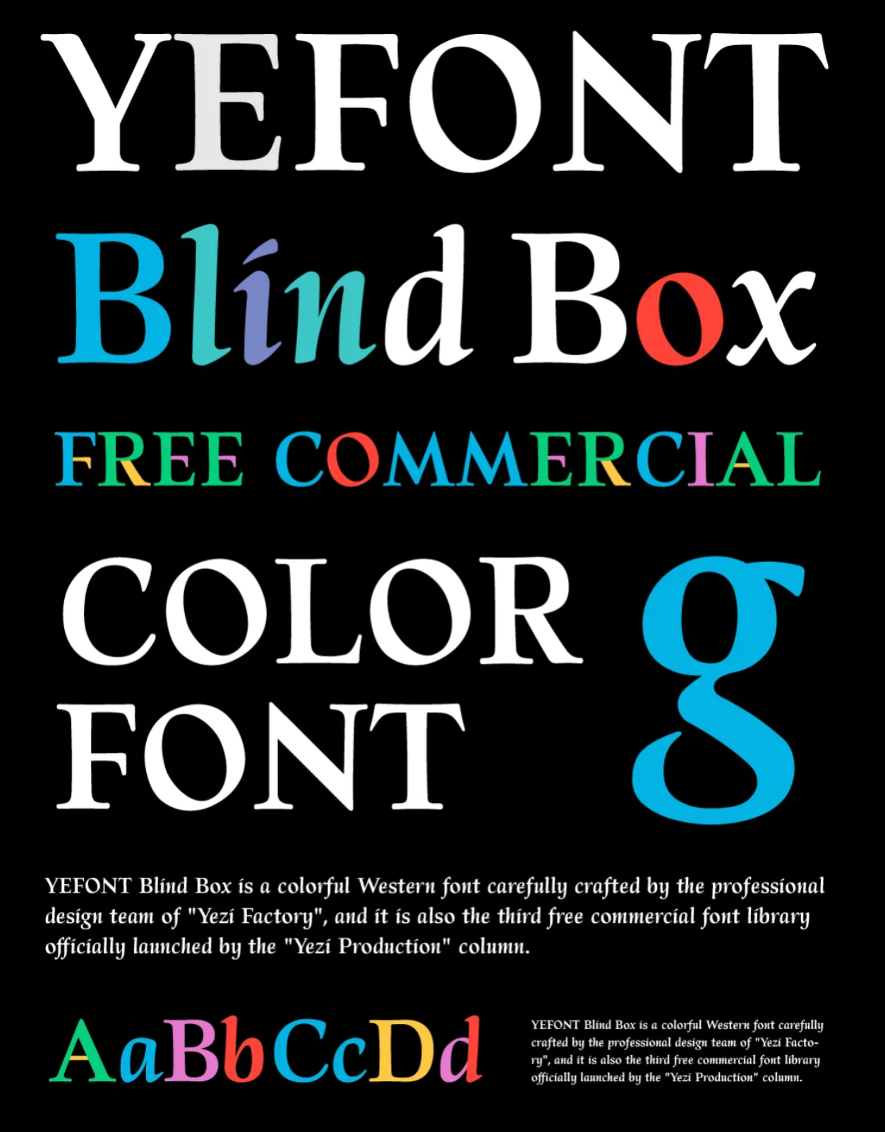 YEFONT Blind Box:几何衬线彩色英文字体