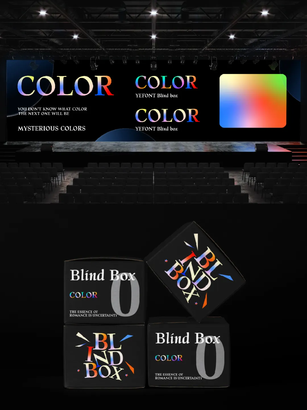 YEFONT Blind Box:几何衬线彩色英文字体