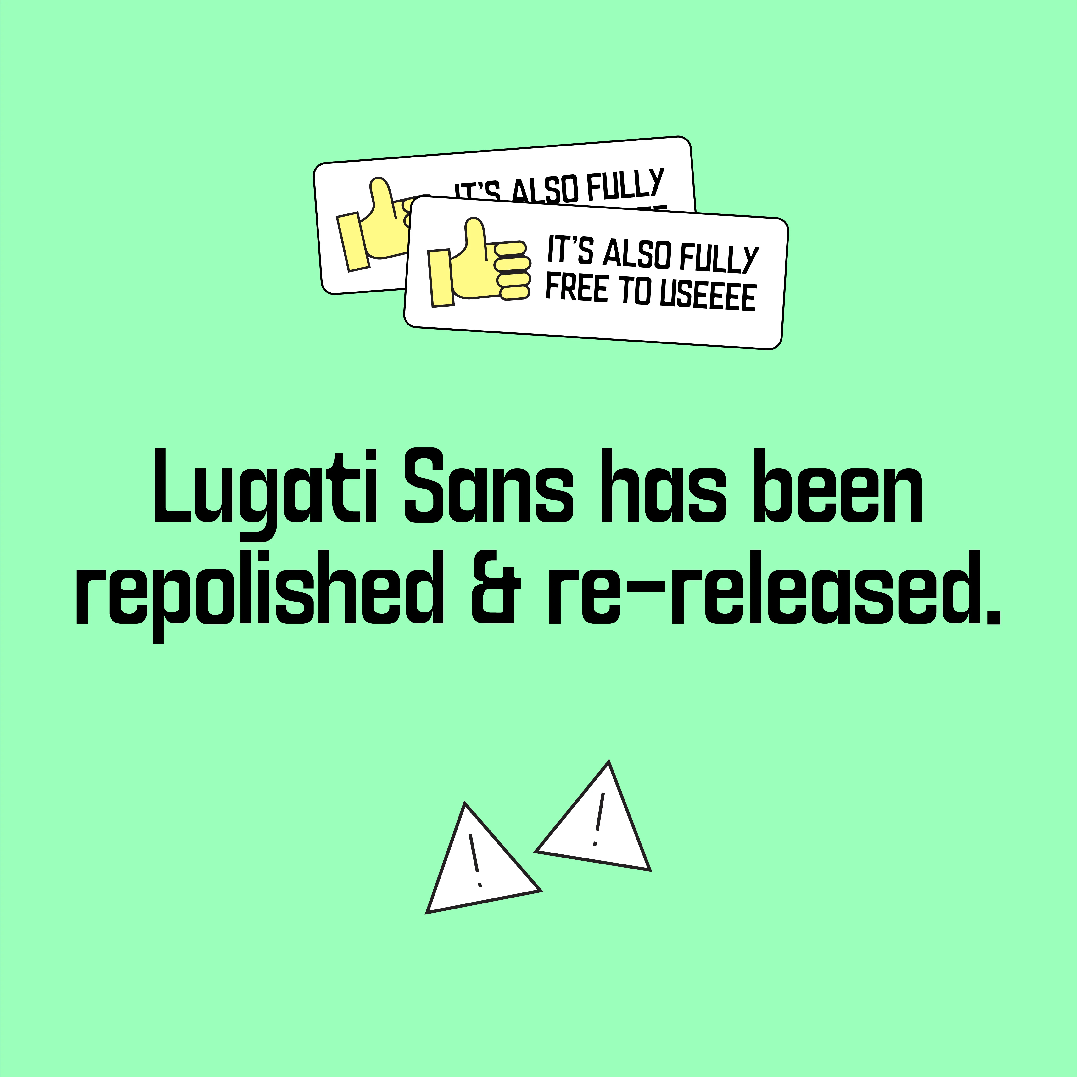 Lugati:免费可商用复古怪诞英文字体