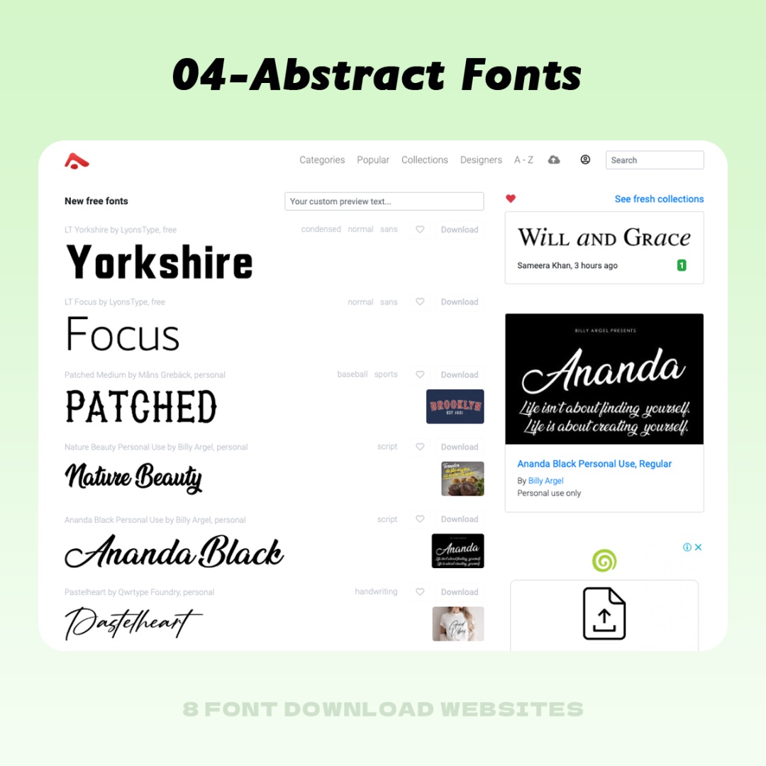 人工智能推荐!8个值得收藏的字体下载网站