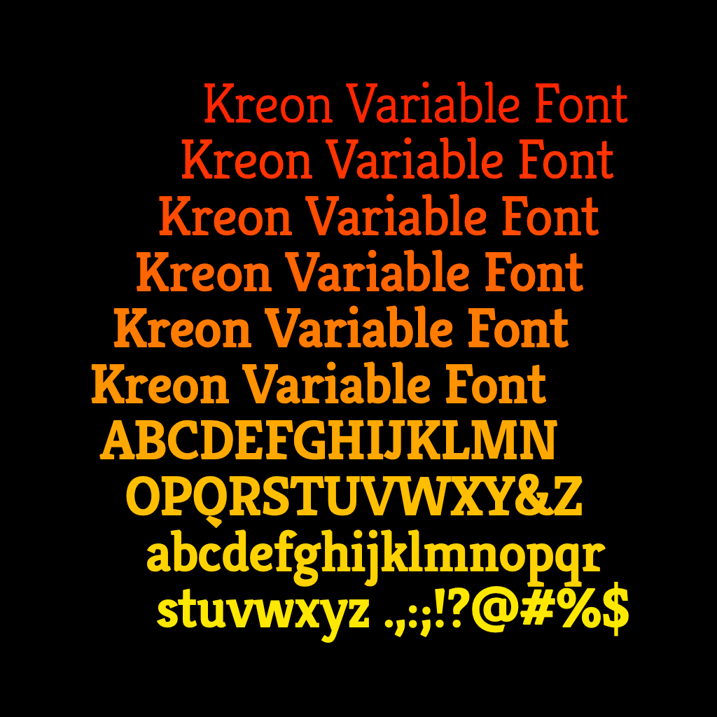 Kreon:低对比度阅读衬线字体