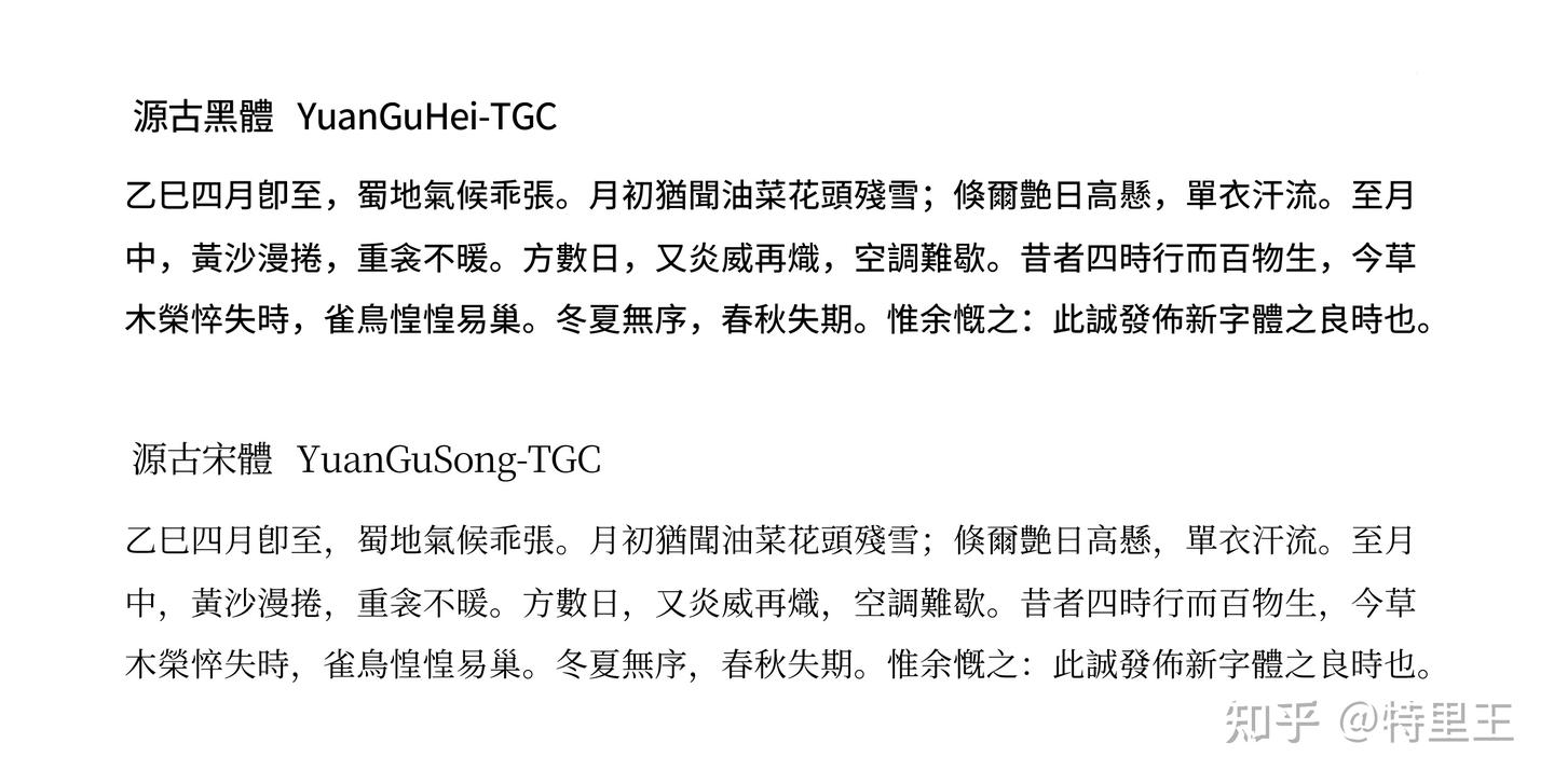 源古宋体:古籍规范免费商用宋体字体下载
