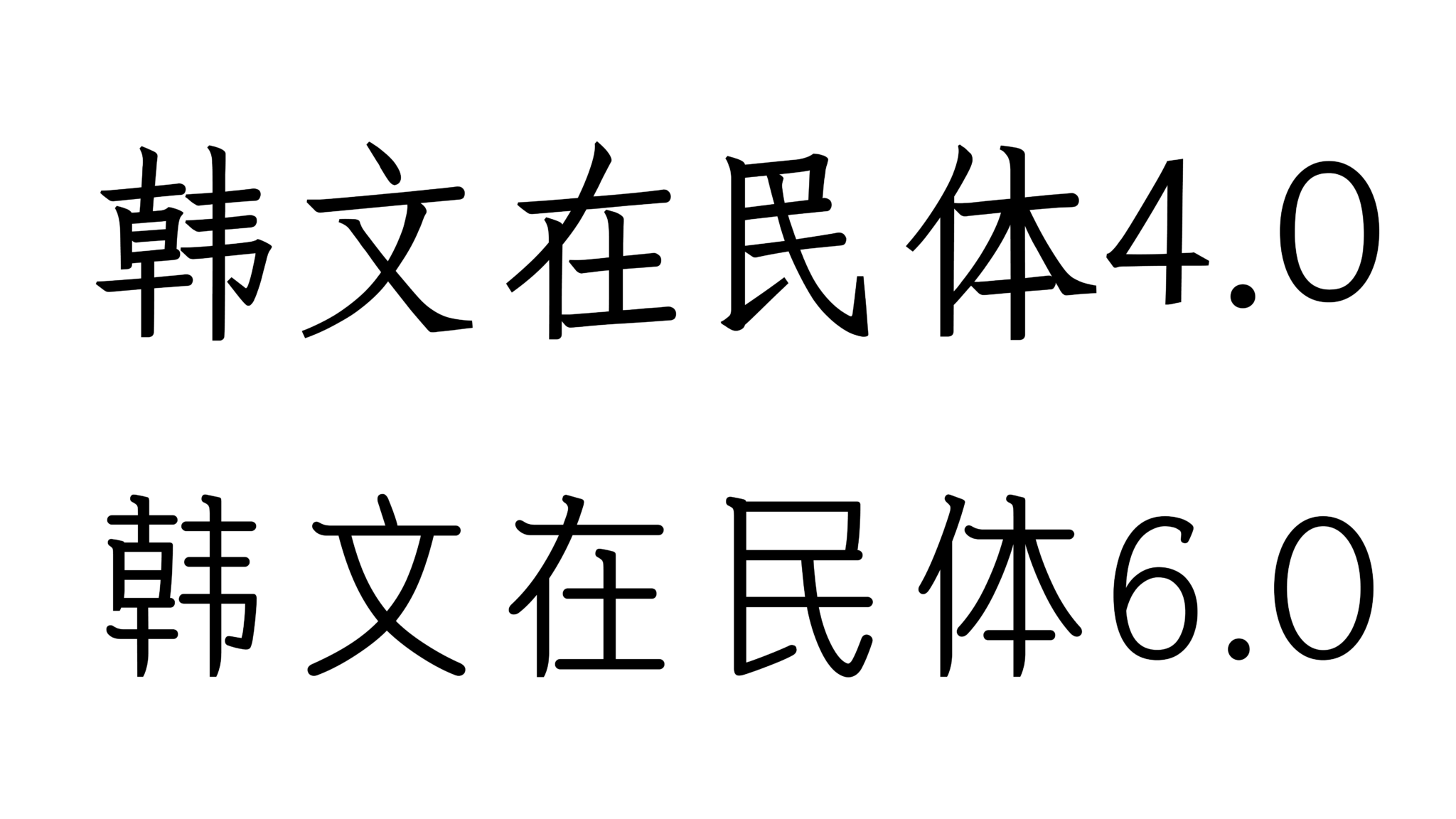 韩文在民体6.0:融合宫体美学的多语言传统字体 - 字库星球官网