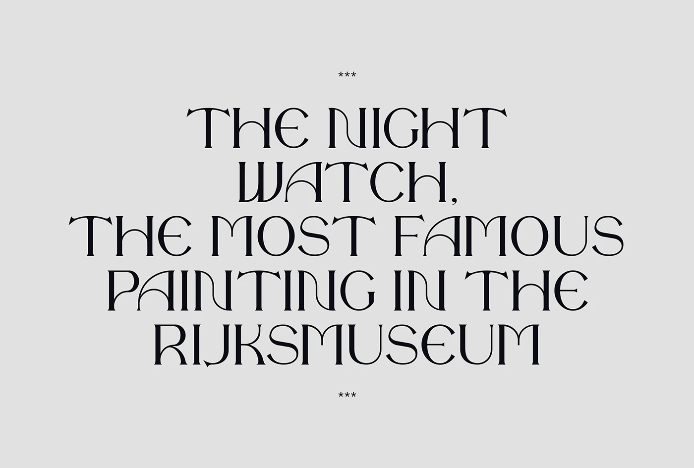 The Night Watch:受《夜巡》艺术启发的古典优雅展示衬线字体