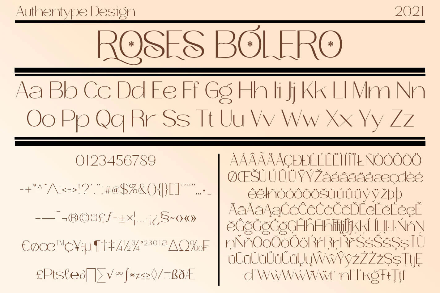 Roses Bolero字体:融合优雅曲线与花卉元素的现代极细无衬线字体