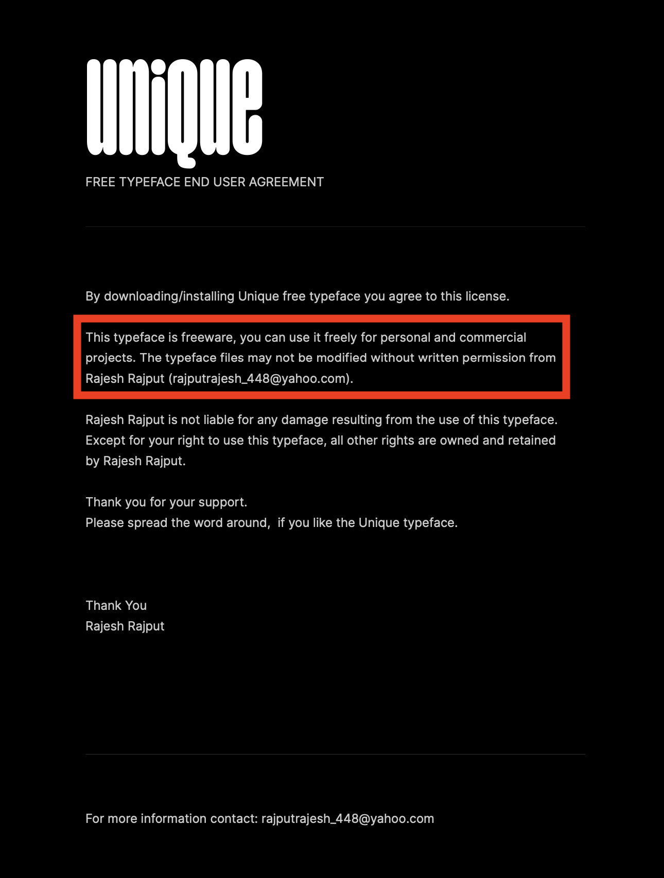 Unique:兼具力量感与亲和力的圆润窄体英文字体