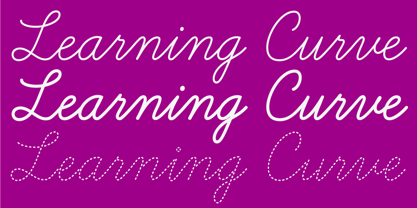 Learning Curve:自然流畅的英文手写练字字体