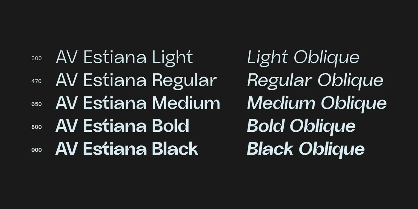 AV Estiana Sans:均宽设计现代无衬线英文字体
