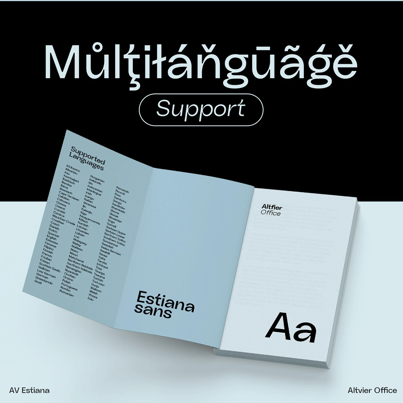 AV Estiana Sans:均宽设计现代无衬线英文字体
