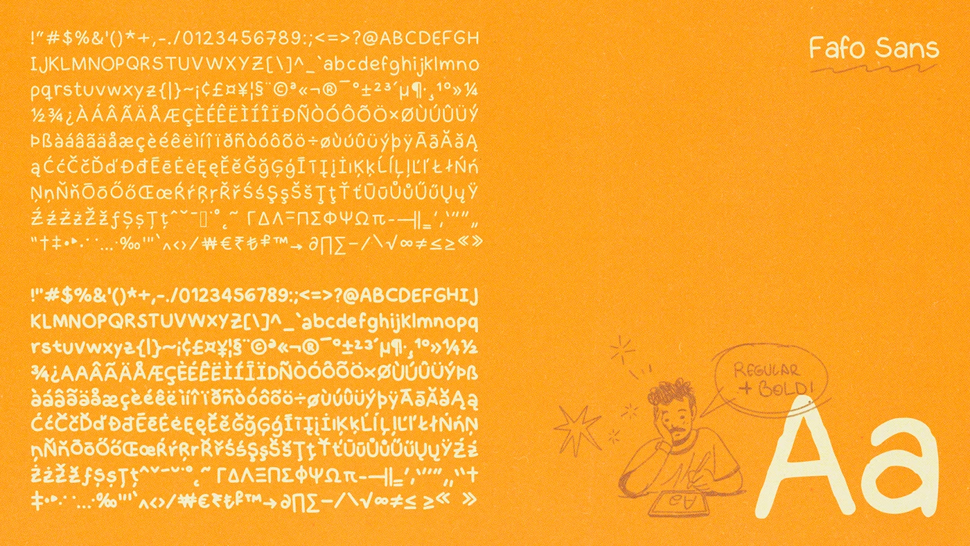 Fafo Sans:手绘铅笔质感创意英文手写字体