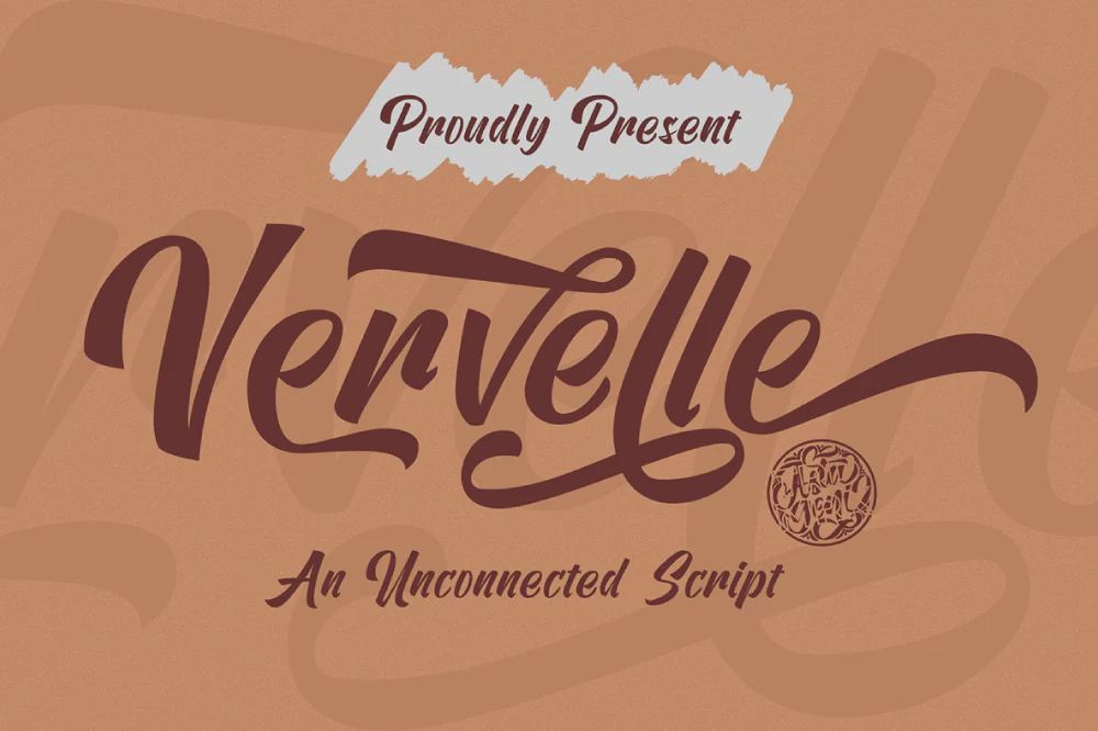Vervelle:优雅流动感现代手写连笔英文字体