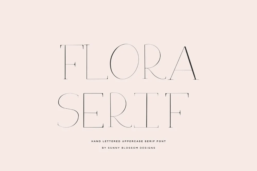 Flora Serif:优雅手写感极细衬线英文字体