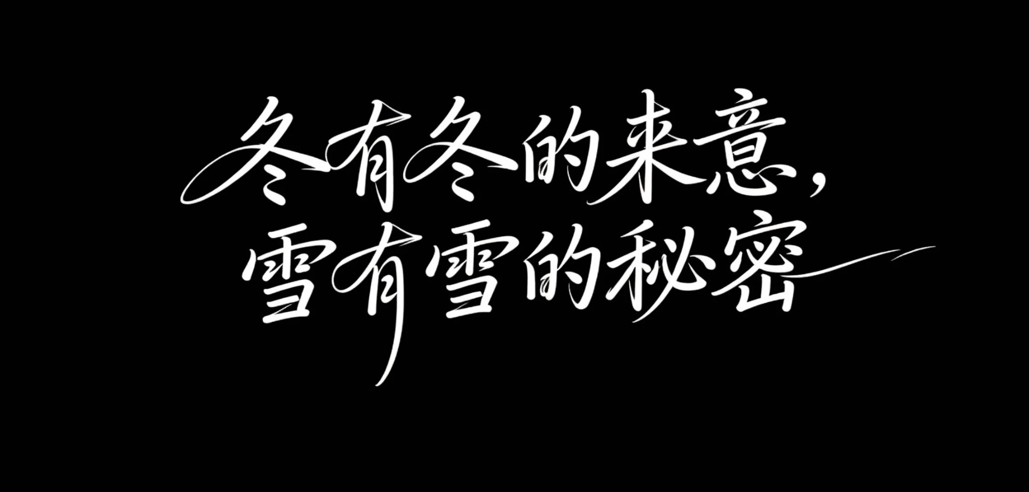 冬有冬的来意，雪有雪的秘密AI字体设计