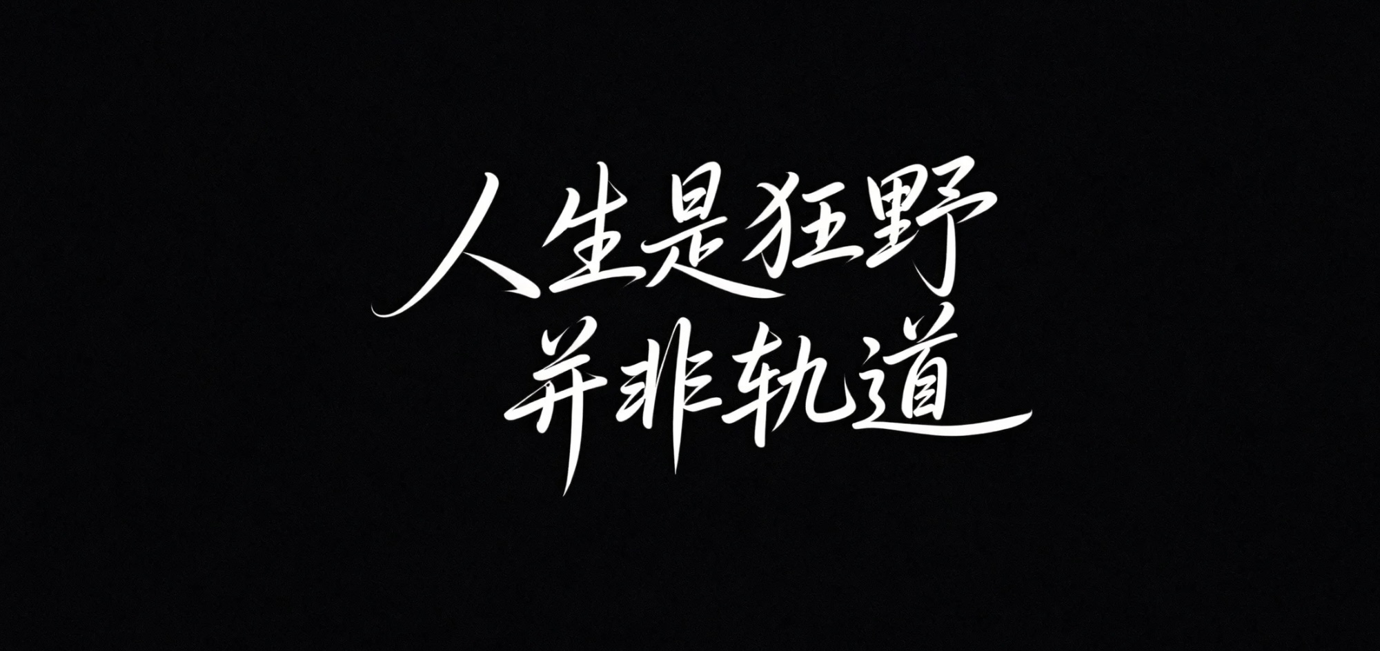 人生是狂野并非轨道AI字体设计