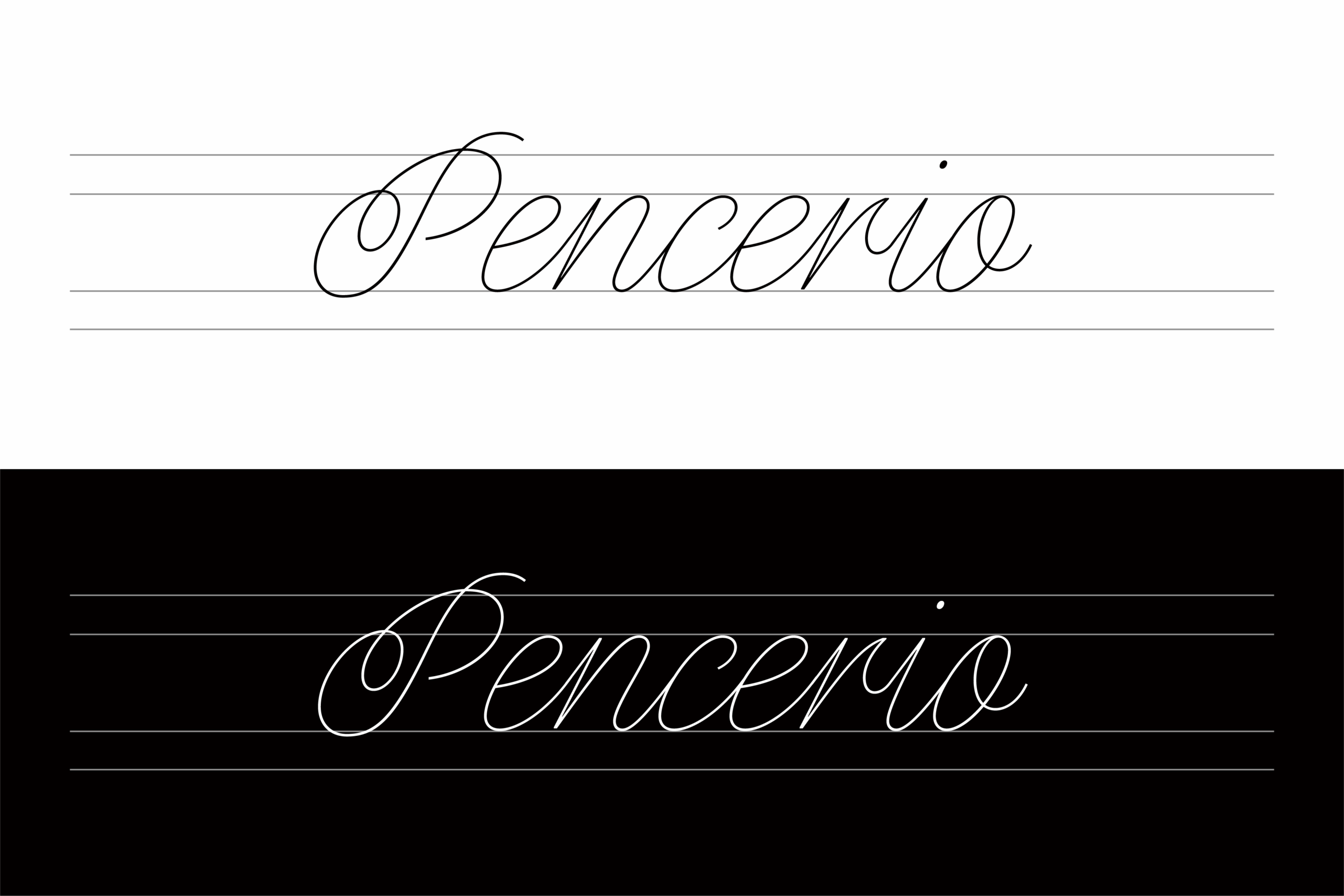 Pencerio:复古斯宾塞风格优雅单线手写英文字体