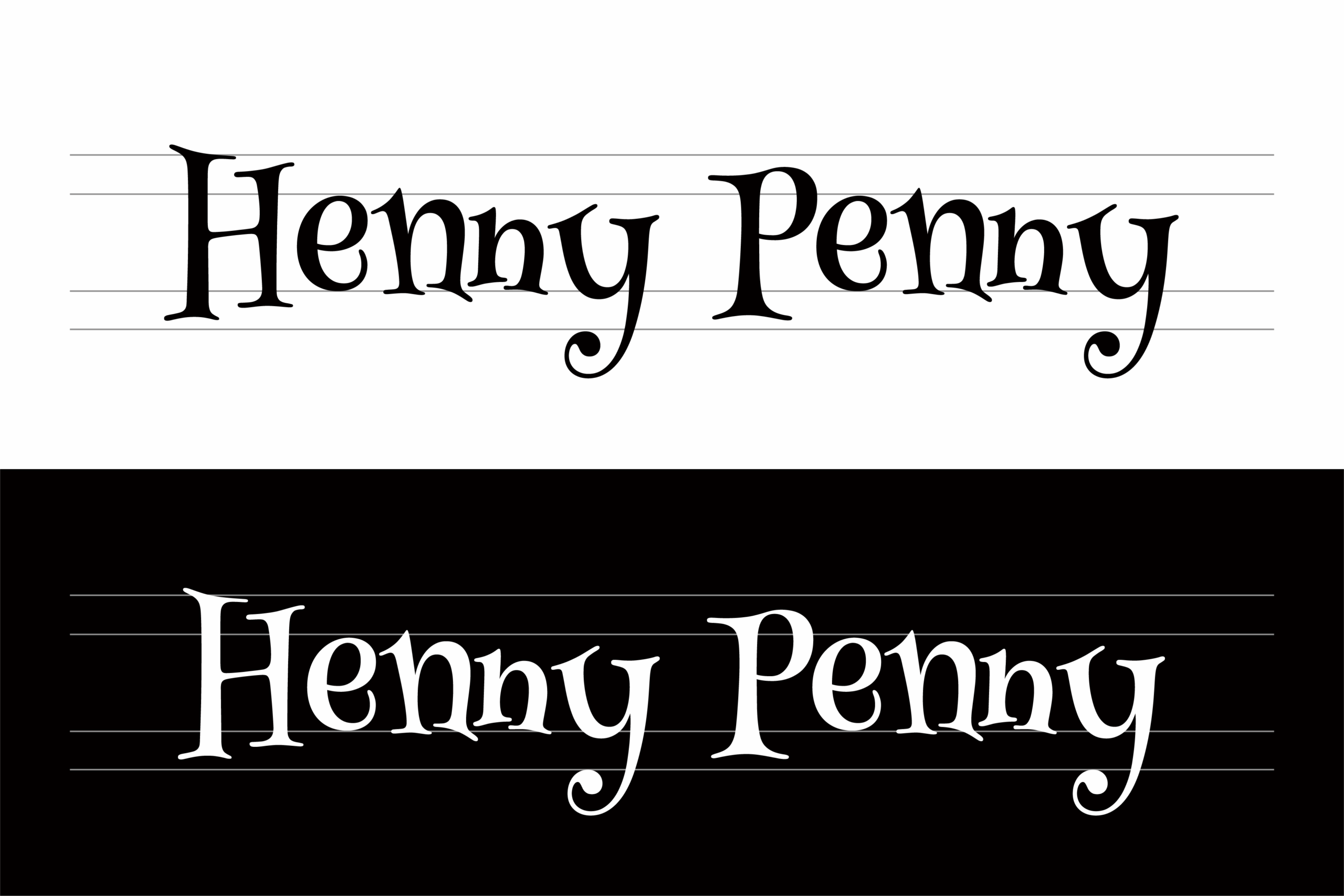Henny Penny：充满童趣与手绘感的不规则创意展示字体