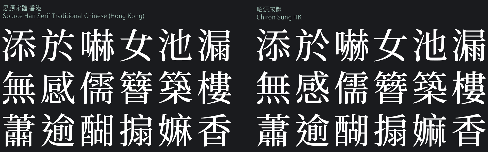 思源宋体衍生字体有哪些?源样明体、昭源宋体、装甲明朝等6款开源字体盘点