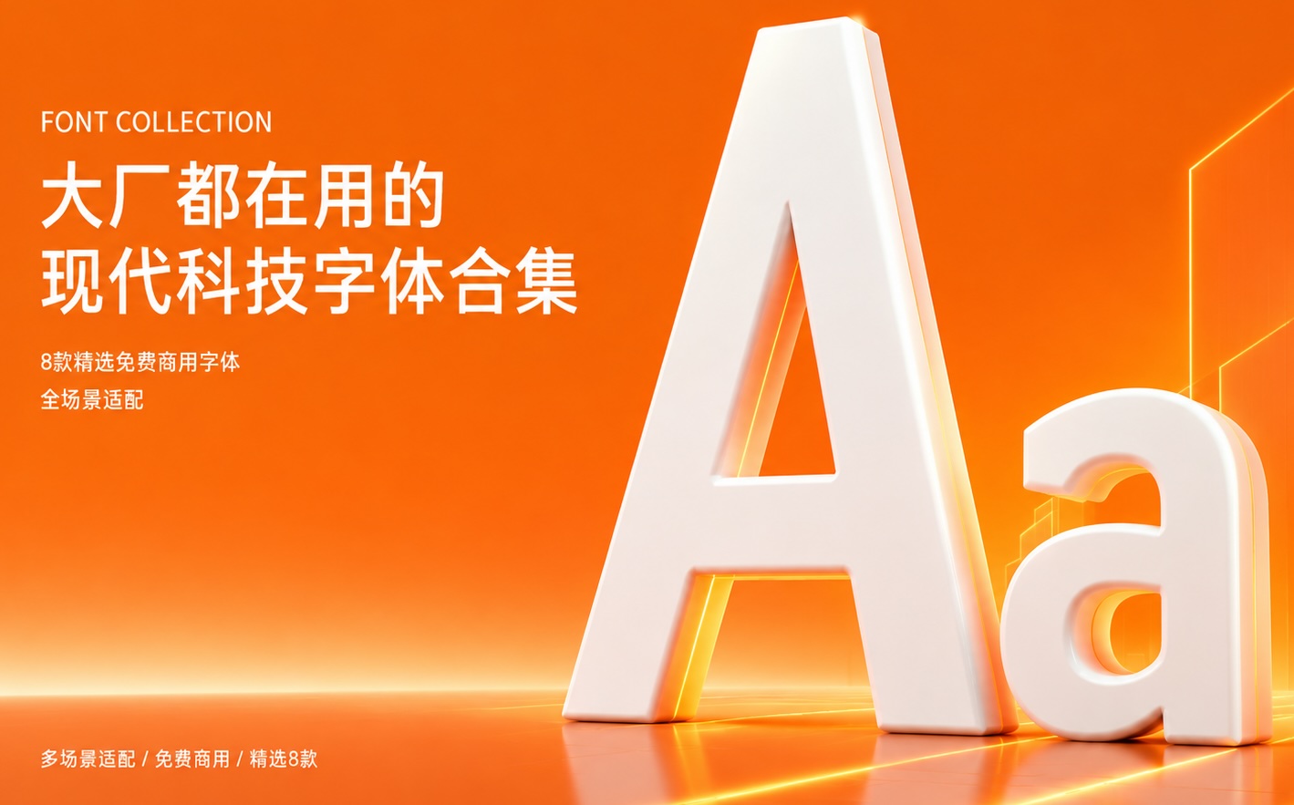 大厂都在用的现代高挑字体