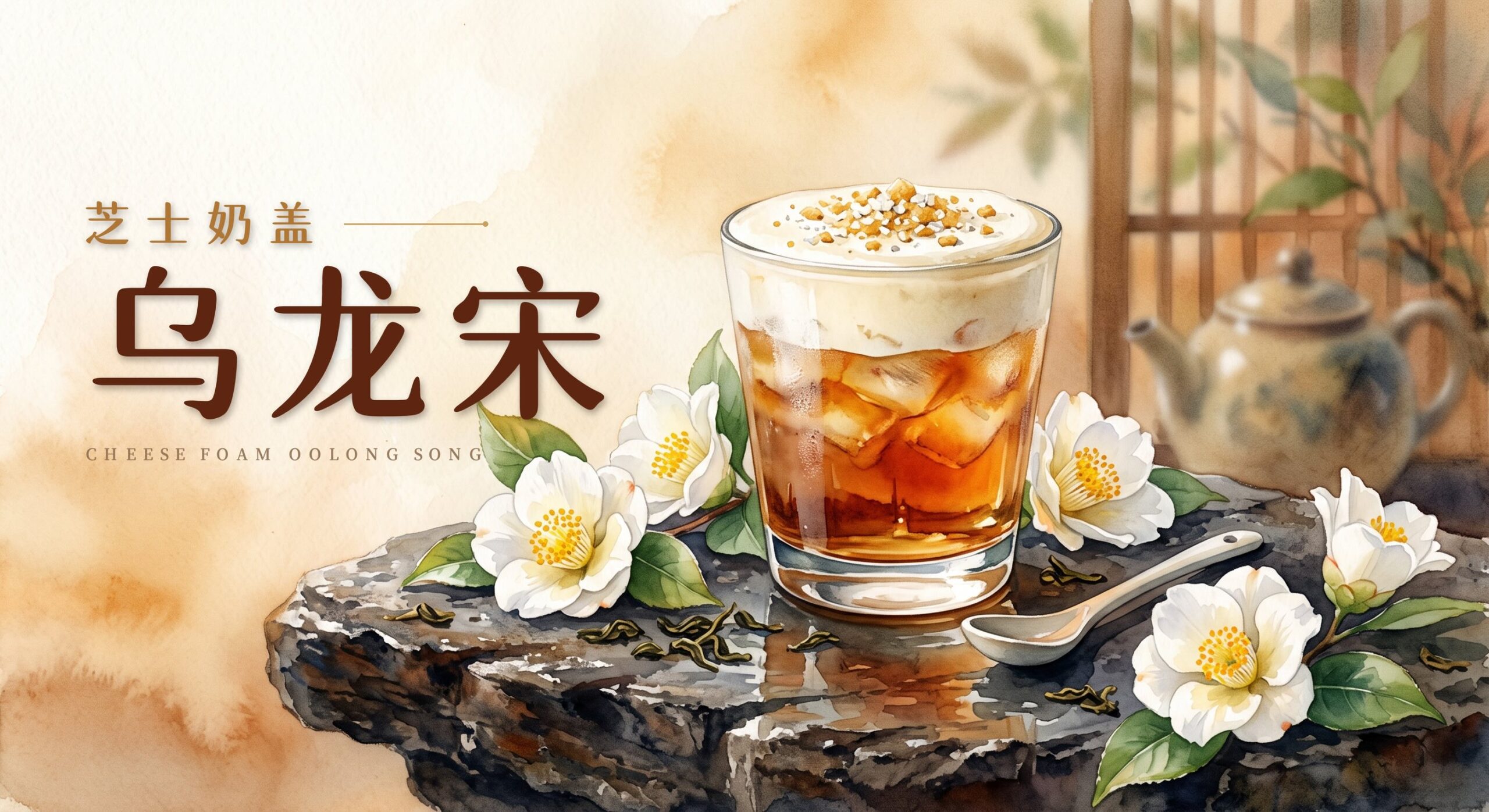 芝士奶盖乌龙宋:新中式茶饮包装与海报设计专用字体