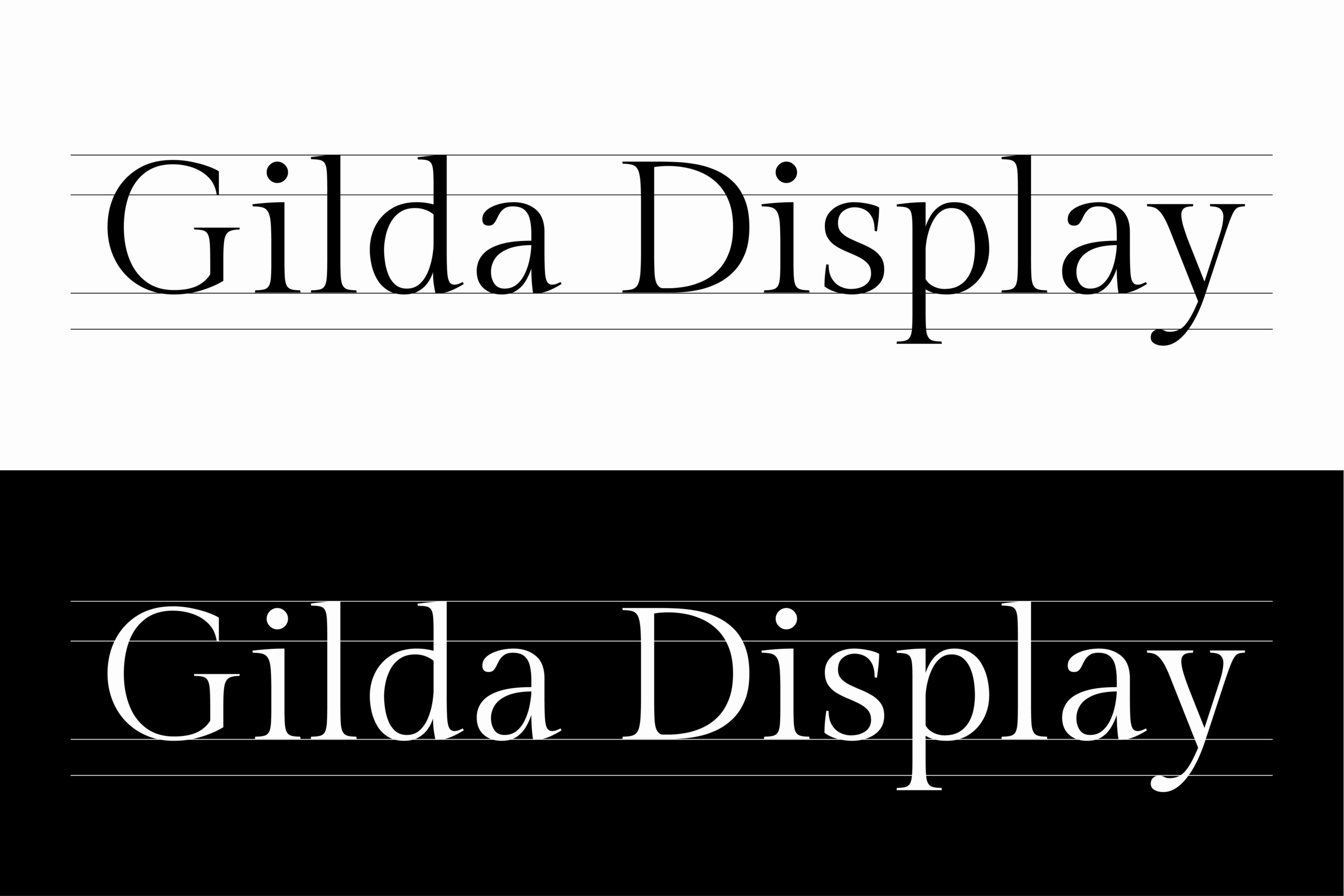 Gilda Display:优雅高对比度时尚衬线英文字体