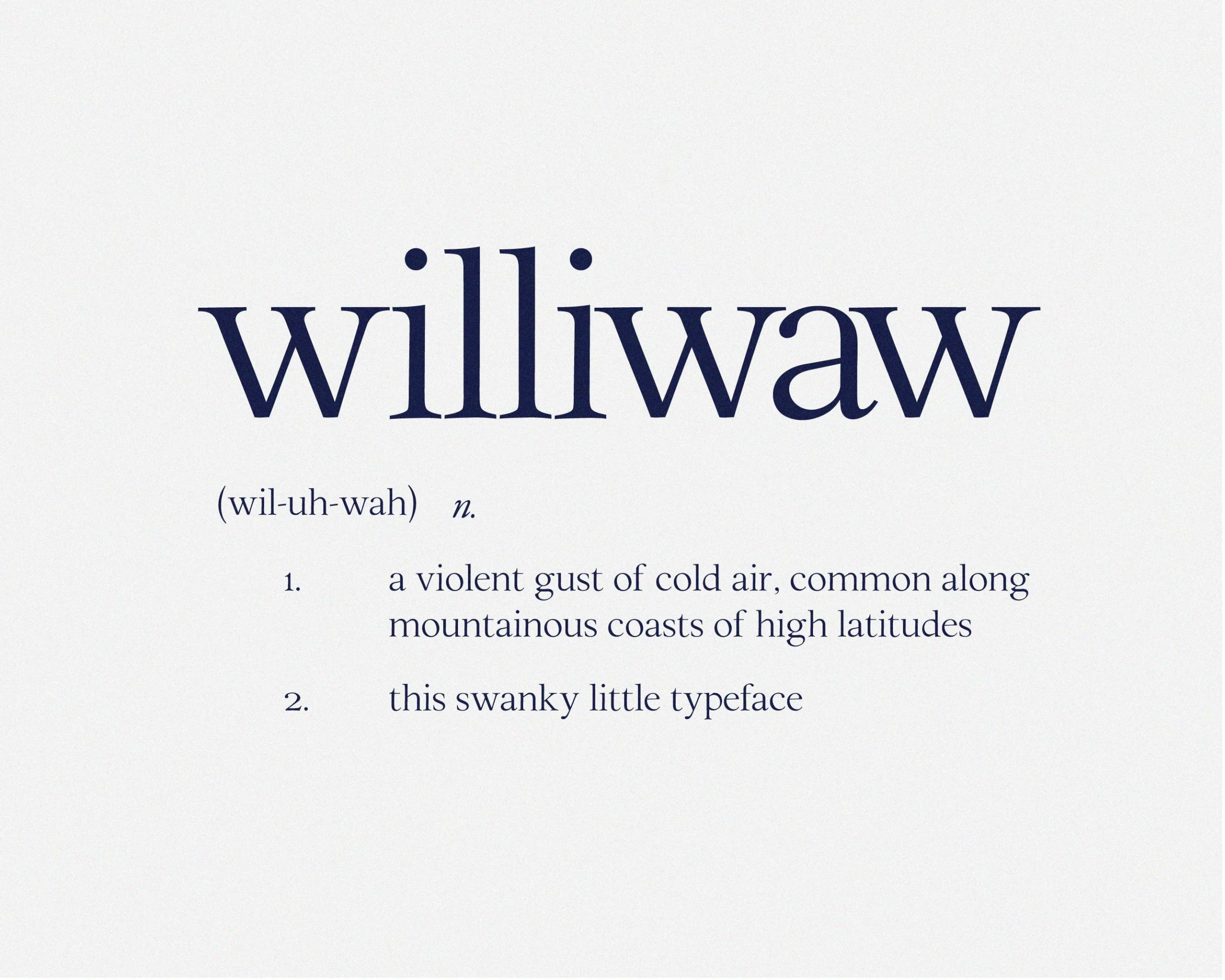 Williwaw:适合品牌、杂志与书籍排版的免费英文字体