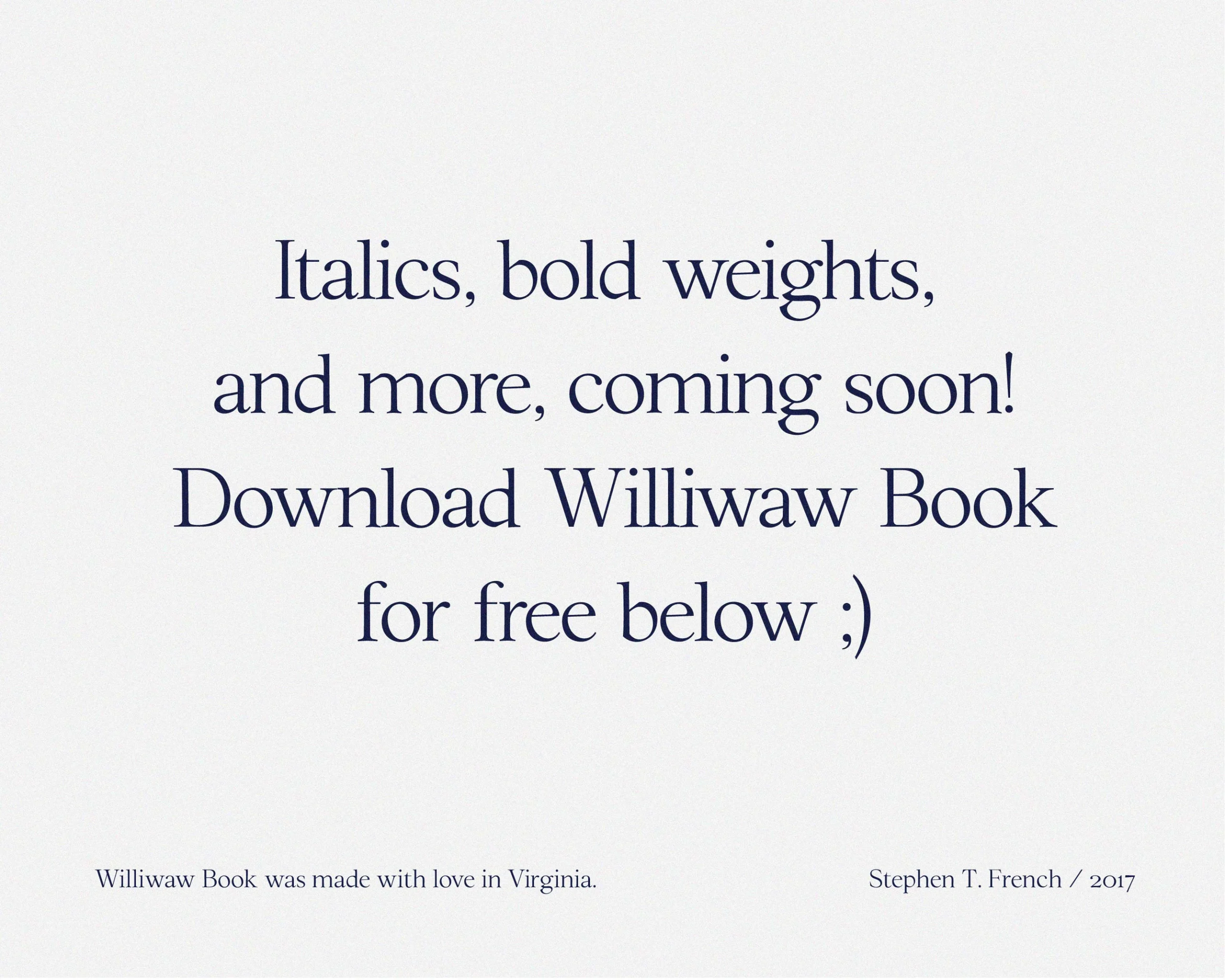 Williwaw:适合品牌、杂志与书籍排版的免费英文字体